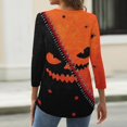 thumbnail image 6 of Trgacdwlo Women's Fall Halloween Shirt Novelty Vintage Ghost House Print Henley Womens 3/4 Sleeve Tops Novelty Funny Ghost Print Fall Pullover Tops, 6 of 6
