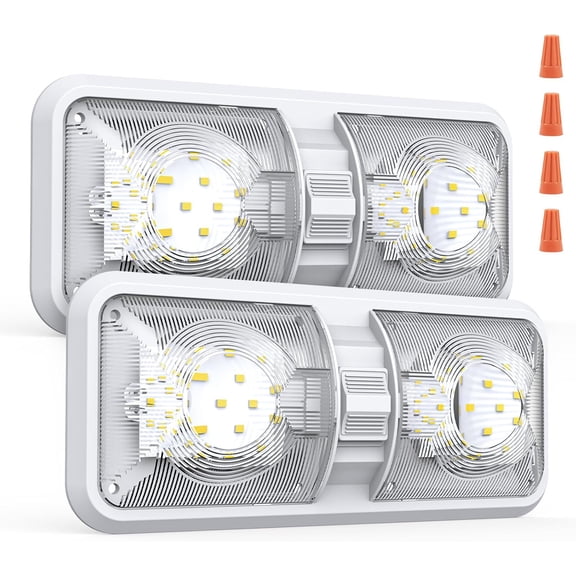 RV Lights Interior, 12 Volt Led Lights 1000LM, Camper Lights 8W, RV Led Lights Interior Fixtures 12V, RV Ceiling Dome Light with Switch for RV/Camper/Trailer/Boat/Car (Natural White, 2Pack).