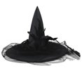 thumbnail image 2 of Sombrero de bruja Vintage para Halloween, velos de encaje, sombrero de bruja, accesorios de disfraz de Halloween, suministros de fiesta para adultos y niños, 2 of 8