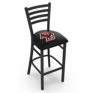 L004 - 25" Black Wrinkle Boston College Stationary Counter Stool with Ladder Style Back by Holland Bar Stool Co.