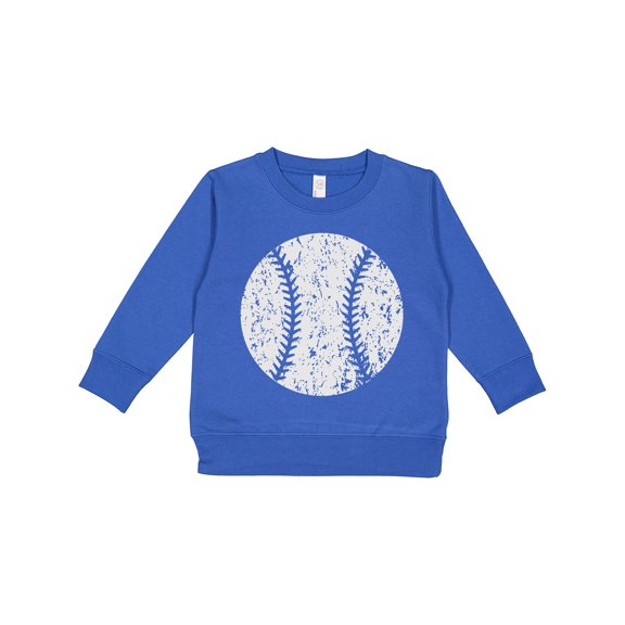Inktastic Distressed Baseball in White Toddler Sweatshirt