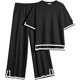 thumbnail image 2 of Ekouaer Lounge Sets for Women 2 Piece Outfits Knit Short Sleeve Pullover Tops Wide Leg Pants Casual Sweater Sets Tracksuits, 2 of 5