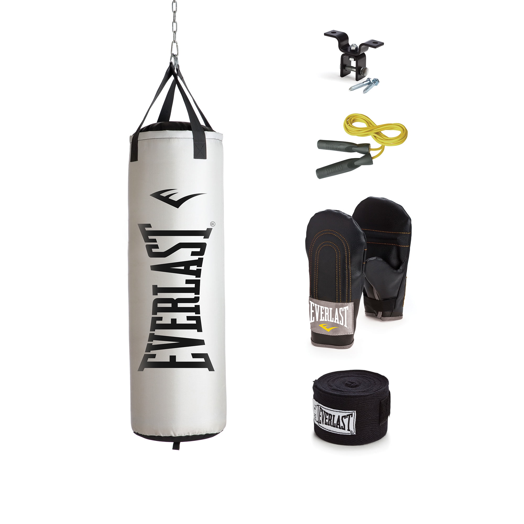 Everlast 6 Piece Boxing Speed Bag Set Platform Swivel Gloves Wraps Drum Box✔New✔ 