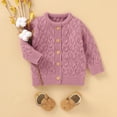 thumbnail image 6 of Odeerbi Toddler Winter Coat Kids Boys Girls Outerwear Jackets Newborn Infant Baby Jacket Warm Button Coat Knit Outwear Sweater Pink, 6 of 9