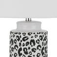thumbnail image 3 of 27 Inch Table Lamp with Dimmer, Black and White Leopard Print- Saltoro Sherpi, 3 of 5