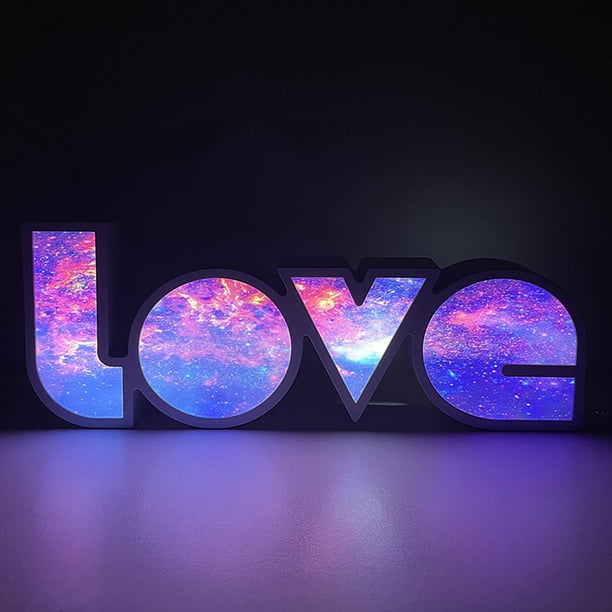 Guirnalda Decorativa Led de Colores, Caja de Confesiones para Propuesta de Matrimonio En San Valentín, Letras Inglesas, Lámpara Modeladora
