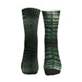 thumbnail image 2 of Women's Men's Alligator Skin Seamless Green Texture Colorful Novelty Pattern Crew Athletic Socks, 2 of 7
