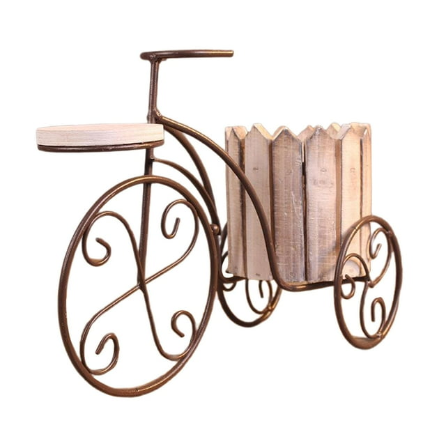 Soporte de jardinera de escritorio Zulema bicicleta de hierro parisino blanco