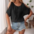 thumbnail image 3 of Lixiuxyad Stylish Women's T Shirts For Everyday Wear Casual Outings And Layering Soft Fabric Versatile Fit Wardrobe Staple Summer Tee Shirts,Black L, 3 of 6