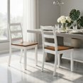 thumbnail image 5 of Demi Bonn Set of 4 Dining Chairs,Solid Rubber Wood Legs Ladder Back,400 lbs Capacity,Rustic Brown, 5 of 8