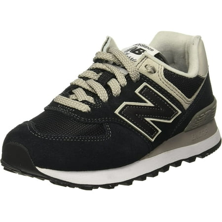 New Balance Womens 574 V2 Evergreen Sneaker 6 Wide Black/White