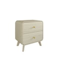 thumbnail image 3 of Castle Place Mid-Century 2 Drawer Wooden Nightstand, Natural, 3 of 9