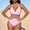 Pink, variant on Kctiaxy Womens One Piece Swimsuits Solid Color Halterneck Lace Bathing Suits Padded Backless Cut Out Off-Shoulder Bikini Swimsuit