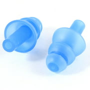 Swimming Guard Tool Blue Soft Silicone Earplugs Pair