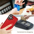 thumbnail image 5 of Compatible with iPhone 16 Case, with PU Leather Credit Card Holder Magnetic Back Stand Cell Accessories Flip Purse Slim Design Phone Cover for iPhone 16 Women Men, Red, 5 of 11