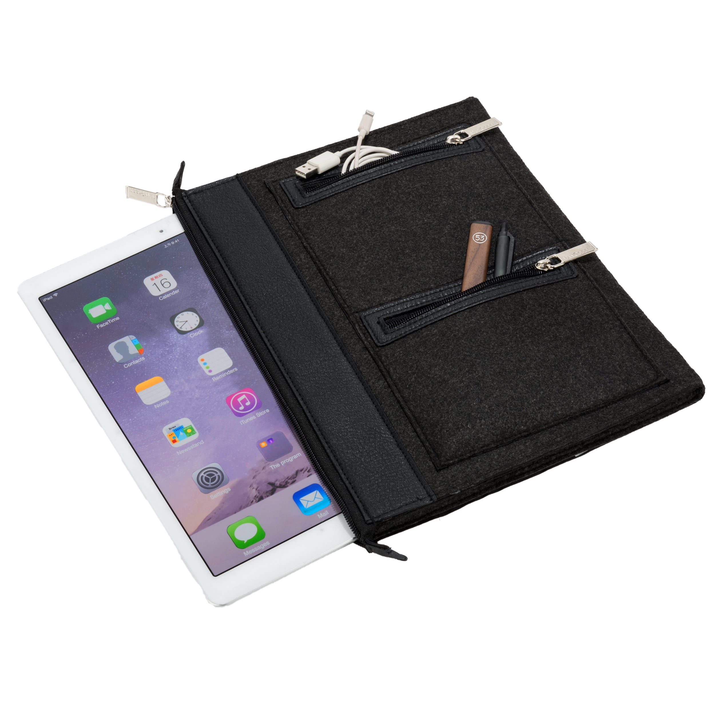 VANGODDY Exo Woolen Felt Universal Sleeve for 10, 11, 12 inch Laptops or Tablets with 6 Feet HDMI to HDMI Combo Bundle
