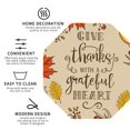 thumbnail image 3 of Zufioo Thanksgiving With A Grateful Heart Print Leather Coaster Set, Decorative PVC Coasters 4-pack - Scald and Stain-resistant, Suitable for Home, Cafes, Restaurants-Octagon, 3 of 6