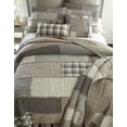 thumbnail image 5 of Donna Sharp Smoky Cobblestone King Neutral Patchwork Pieced Cotton Quilt, 5 of 7