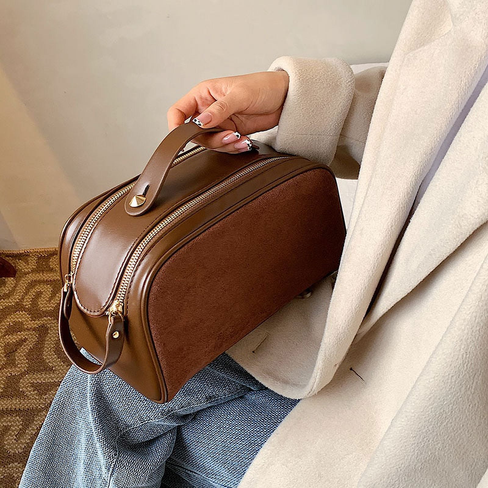 dosili Luxury Designer Purses And Handbags Fashion Cosmetic Bags Women  Makeup Set Double Zipper Case Bag Large Travel Toiletry Bag 