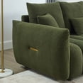 thumbnail image 3 of 79.5" Premium Teddy Fabric Sofa with 3 Back Pillows and 3 Back Cushions Solid Wood Frame 3-Seater Sofa, Oversized Upholstered Chair for Living Room, Bedroom, Apartment and Office (Green), 3 of 11