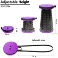 thumbnail image 2 of PLOGGING Taburete plegable mejorado con mosquetón, taburete plegable retráctil, taburete de camping portátil, ligero y más resistente, capacidad de 440 libras para pesca al aire libre, senderismo, via, 2 of 5