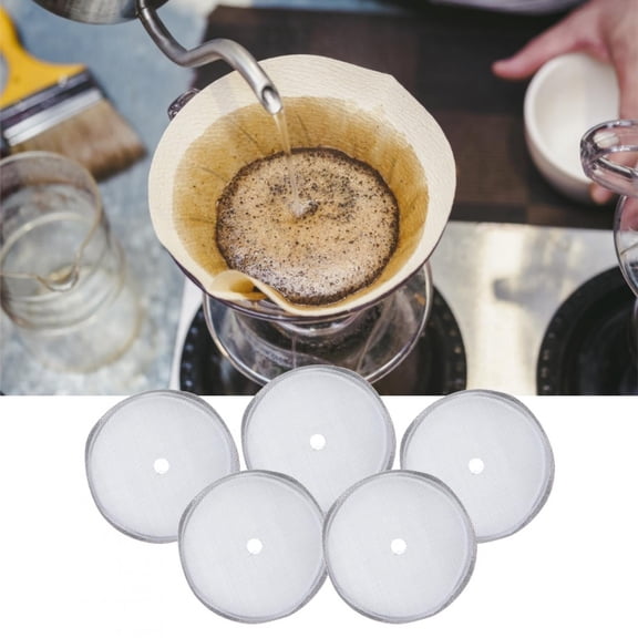 French Press Filter Mesh,5Pcs Stainless Steel Filter Mesh Screen Replacement for 350ml French Press Coffee Maker,Stainless Steel Coffee Mesh