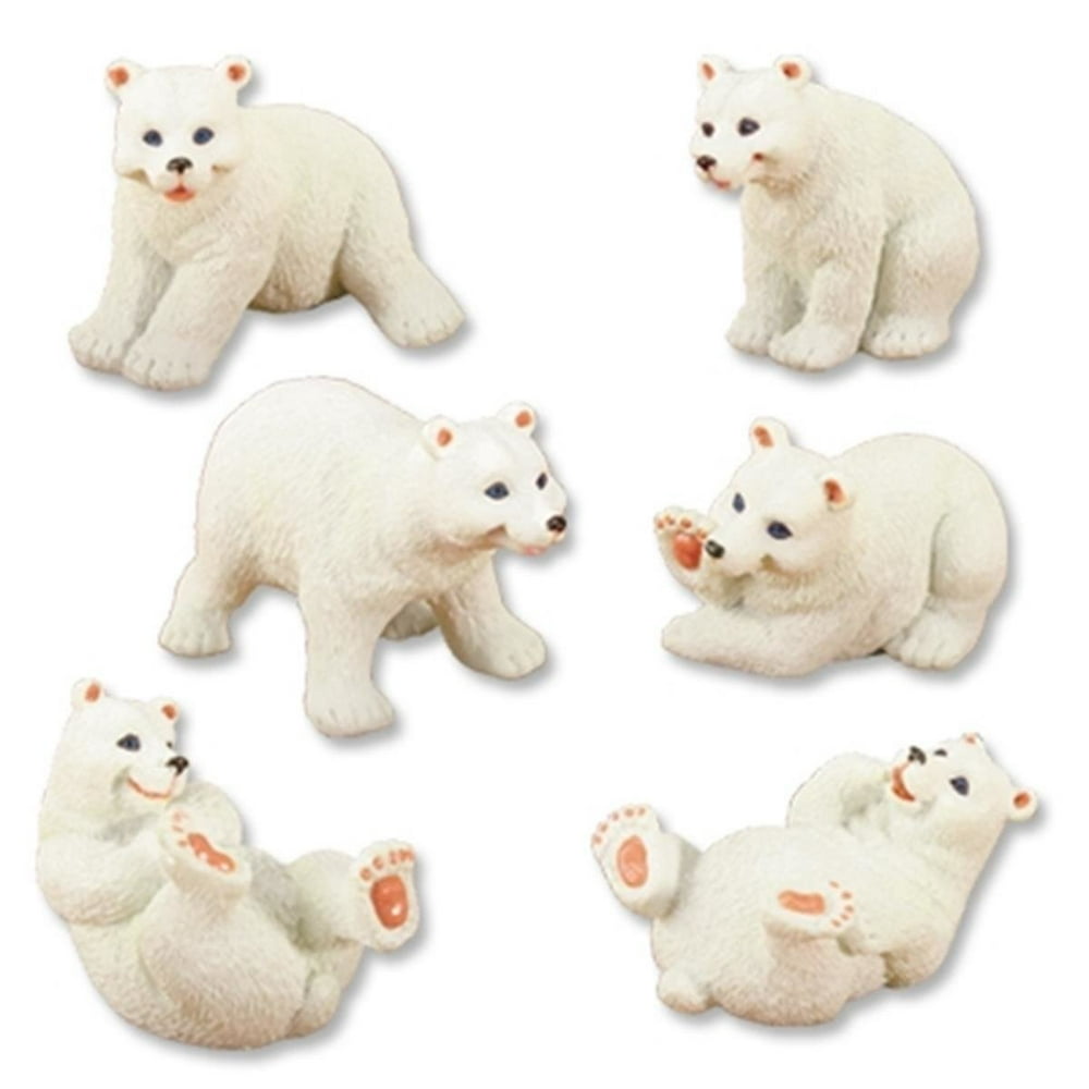 White Polar Bears (Set of 6) Collectible Figurine Statue Figure