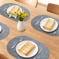 thumbnail image 2 of Unique Bargains 6pcs Oval Table Mats for Kitchen Starry Gray/Dark Gray 17.3"x11.8", 2 of 6