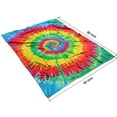 thumbnail image 4 of Rainbow Tie Dye Spiral Blanket,Comfortable Soft Flannel Throw Blanket,All Season,Warm Lightweight Blankets for Sofa Bed Couch Living Room Chair,60"x80", 4 of 4