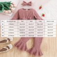 thumbnail image 3 of TOWED22 Baby Girl Clothes Newborn Fall Outfits Ruffle Knitted Long Seeve Romper Top & Flare Pants Sets,6-9 M, 3 of 7