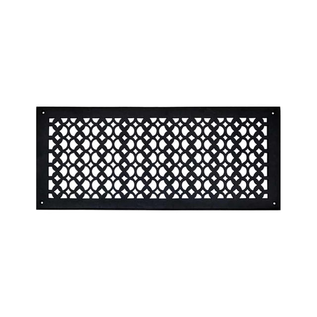 Air Return Grill 8″ X 22″ With Holes and Screws,Faceplate Size 9-1/2″ x 23-3/4″ , HVAC Duct Cover, Cast Iron Powder Coated Repaintable Vent for Walls,Ceilings, Floors – Tudor Mushroom Design VR 100