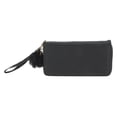 thumbnail image 4 of Unique Bargains 1 Pc Coin Purse Wallet Portable Rhombus Check Wristband Plush Pom Zip Coin Purse Pouch Black, 4 of 5