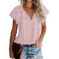 thumbnail image 2 of LYMAYTER S-2XL Women Tees Tops Summer Fallow All Match Tees for Female Pullover Soft Loose Tees Tops, 2 of 7