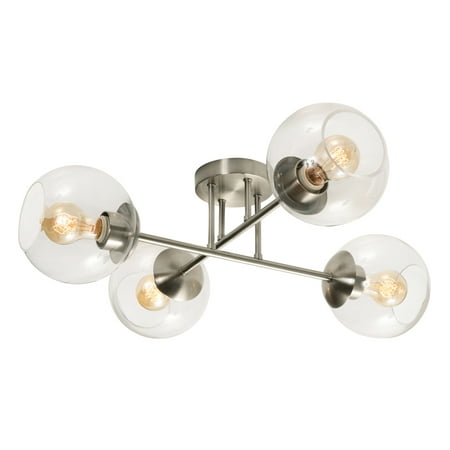 

Afx Jamc24mb Jamie 4 Light 25 Wide Semi-Flush Ceiling Fixture - Nickel