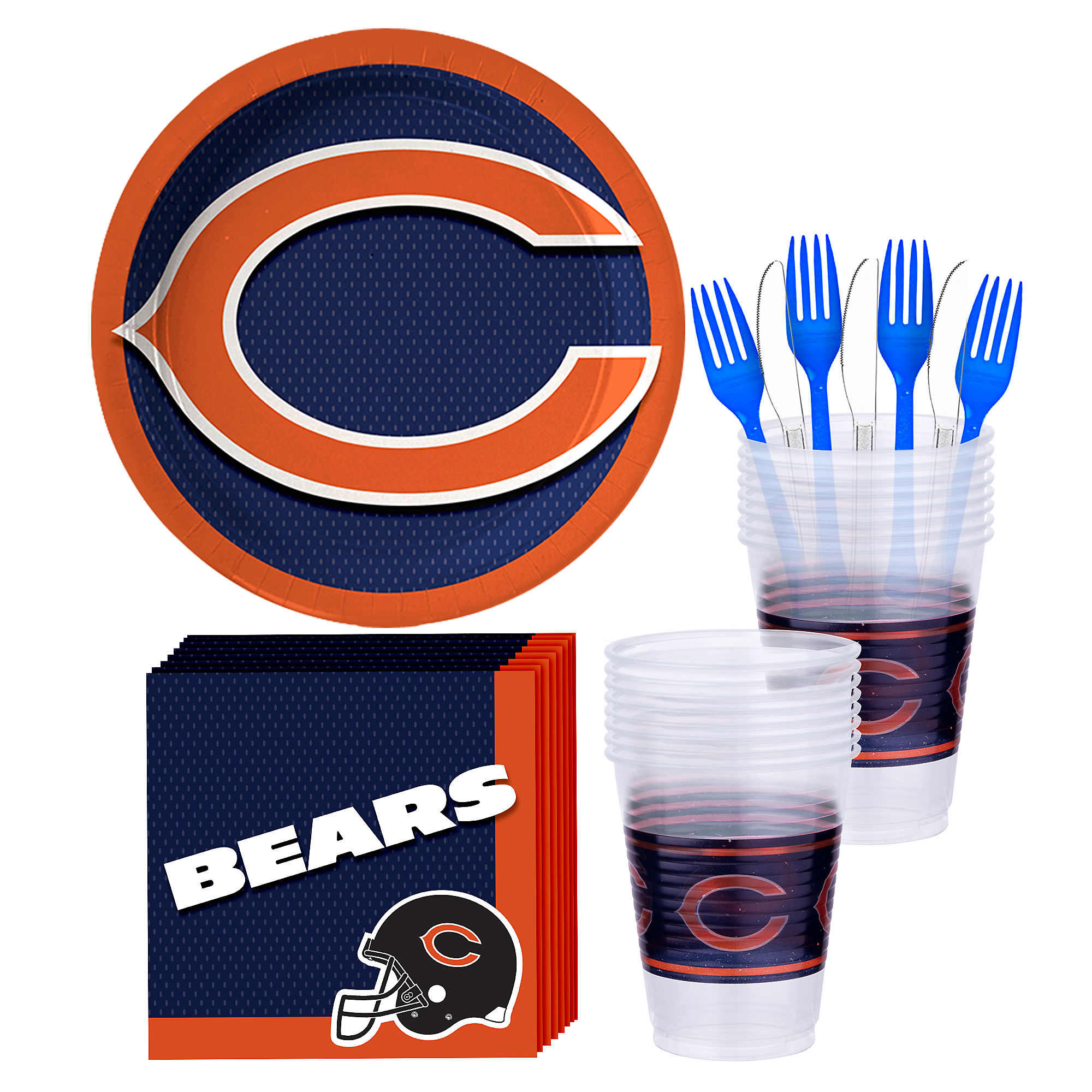 Party City Chicago Bears Party Supplies for 18 Guests, Include Paper