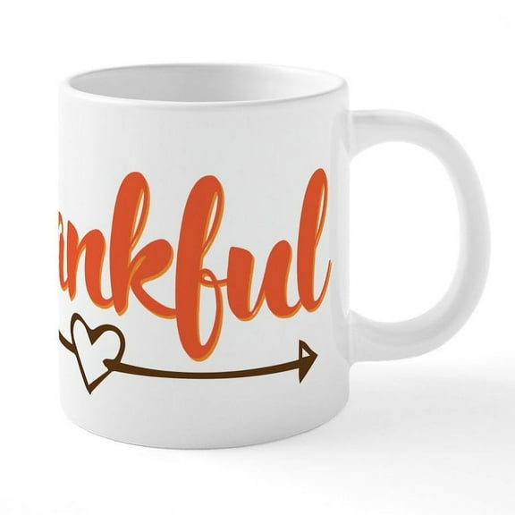 CafePress - Thankful - 20 Oz White Ceramic Mega Mug