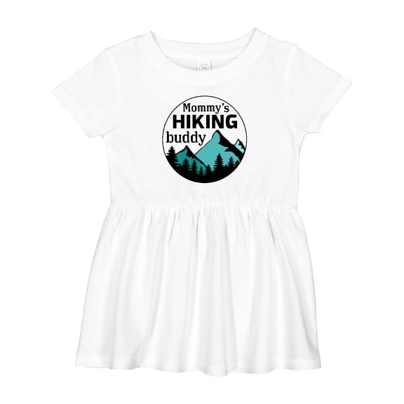 Inktastic Mommy's Hiking Buddy with Mountains and Trees Girls Baby Dress
