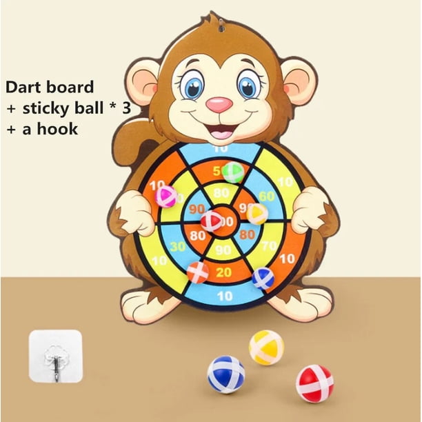 Diana para dardos de animales de dibujos animados para niños, bola adhesiva, conejo, familia, juguete educativo interactivo, regalo de Navidad
