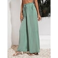 thumbnail image 2 of Pantalones de verano para mujer, pantalones ligeros de cintura alta, pantalones de algodón, pantalones de ocio., 2 of 6
