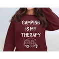 thumbnail image 6 of Camping Is My Therapy Sweatshirt, Cozy Camping Sweatshirt, Outdoors Lover Gift, Camping Apparel, Camper Hoodie, Hiking Adventure Shirt (5XL, White), 6 of 11