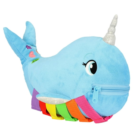 Buckle Toys Bubbly Narwhal Plush Toy - Toddler Educational