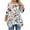 Blue, variant on WTOBBY Women's Plus Size Floral Print Round Neck 3/4 Sleeve Tunic Top Loose Fit Casual Tee for Full Figure Fall Fashion Comfortable Wear,Blue L
