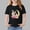 Black, variant on Spazoro Girls T-Shirts Tee, Short Sleeve 100%Cotton Cute Print Crew Neck Casual Tops for Kids Black Size 4