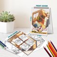thumbnail image 4 of Netecom Pocket Room Coloring Book for Adults, A5 Wooden Cover, 30 Beautiful and Cozy Rooms Coloring Pages Of Mini World for Stress Relief and Relaxation, Spiral Bound Edition, 4 of 6