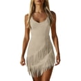 thumbnail image 2 of Ovbmpzd Sexy Womens Summer Dresses A-Line Solid White Mini Dresses V-Neck Sleeveless Casual Dresses Dresses,XL, 2 of 6