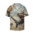 thumbnail image 5 of Daiia Wood Grain Shark Men's Linen Shirts Short Sleeve Casual Shirts Button Down Shirt for Men Beach Summer Wedding Shirt-Medium, 5 of 6