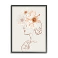 thumbnail image 4 of Delicate Pink Flower Blossoms Woman Line Drawing Botanical & Floral Graphic Art Framed Art Print Wall Art, 4 of 5