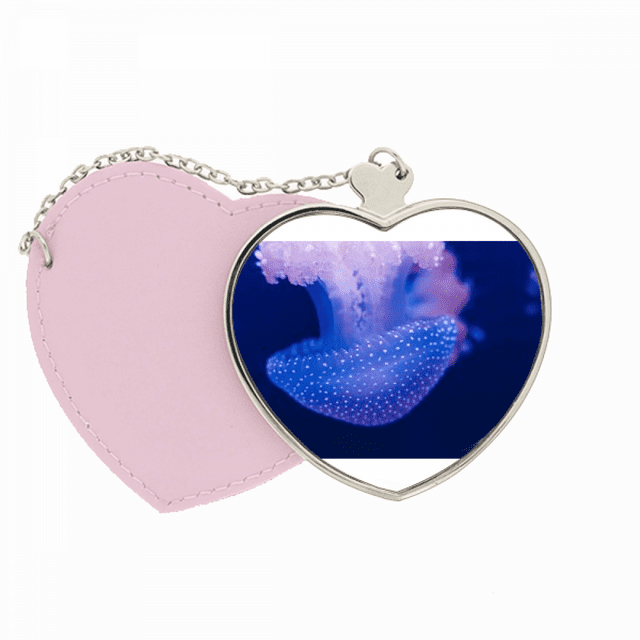 Medusas organismo marino mar tropical Bolsa de viaje Mirror maquillaje corazón rosa