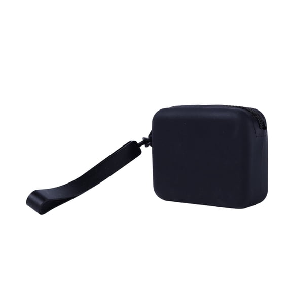 Waterproof Travel Storage Bag, Square Silicone Zipper Pouch with Wrist Strap, Multi-Functional Organizer for Passport, Loose Change, Earphones and Charging Cables