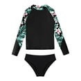 thumbnail image 3 of HULIJA Rash Guard Swimwear Set for Kids Girls Printed Long Swimshirts with Panties 2 Pcs Swimsuit Black 16, 3 of 7